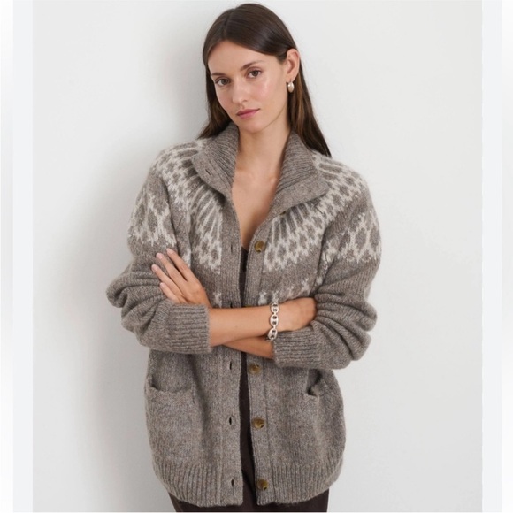 Alex Mill Sweaters - Alex Mill Louie Fairisle Cozy Cardigan Sweater NWT Size Large Winter Comfy Chic